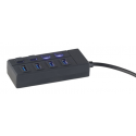 Hub 4 ports usb 3.0 interrupteurs on/off pour chaque port