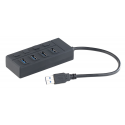 Hub 4 ports usb 3.0 interrupteurs on/off pour chaque port