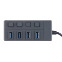 Hub 4 ports usb 3.0 interrupteurs on/off pour chaque port