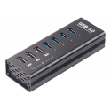 Hub usb 3.0 à 4 ports + 3x ports usb 4a pour charge rapide xystec