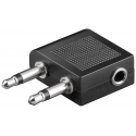 Adaptateur jack audio 3,5mm pour prise double jack en avion