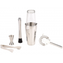 Set de barman shaker en inox, pilon et passoire à cocktail